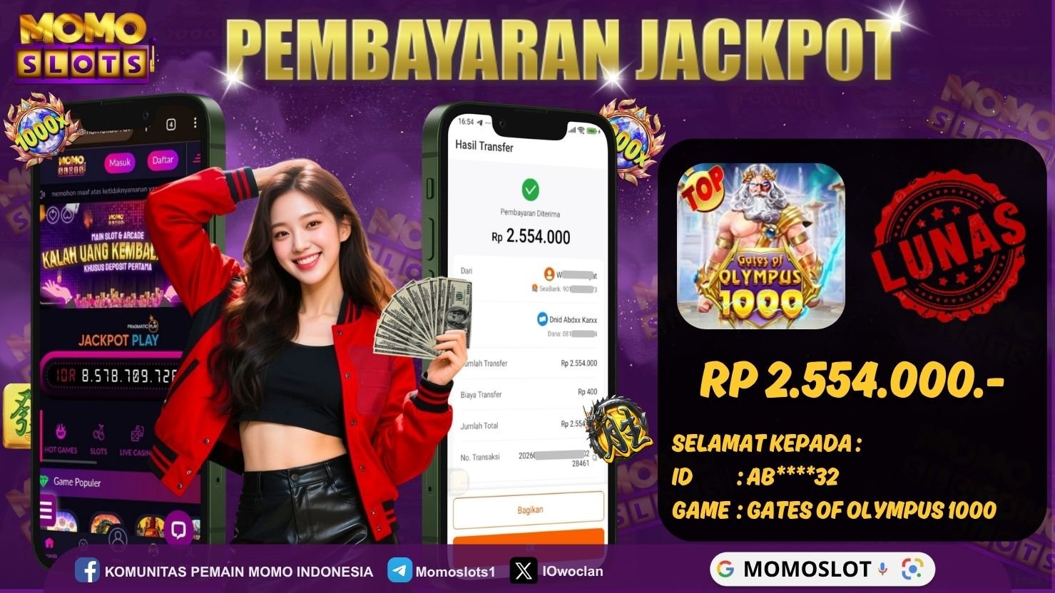 MOMOSLOTS JACKPOT SLOT GATES OF OLYMPUS 1000